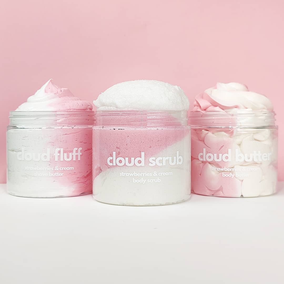 strawberries &amp; cream shave trio